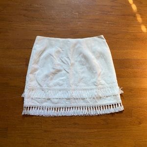 Sekera ivory tassel mini skirt